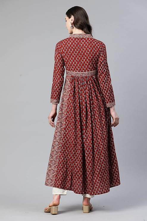 Women's Alia Cut Anarkali Cotton Kurta