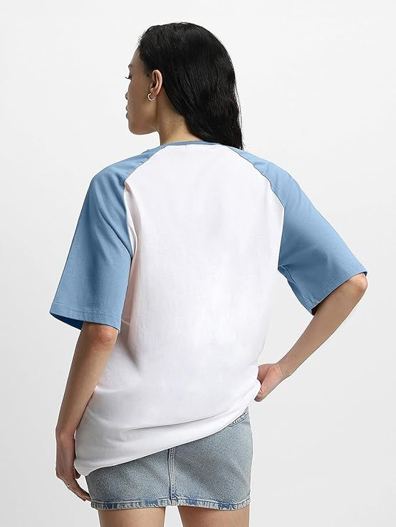 Graphic Printed Raglan Sleeves Boyfriend T-Shirt