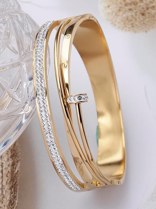 Stainless Steel Multilayer Openable Kada Bracelet Jewellery for Women & Girls