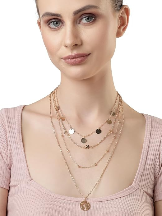 Decent Gold Plated Multilayered Contemporary Pendant