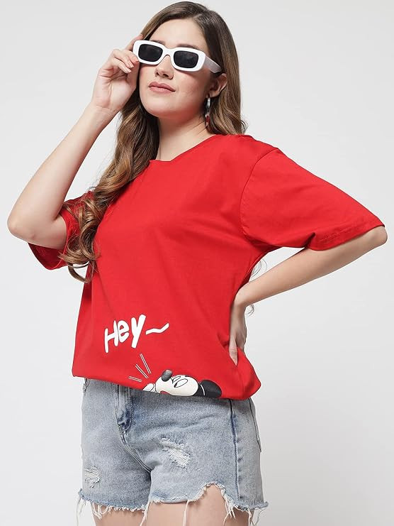 Casual Oversized Printed Loose T Shirt
