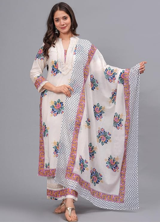 Kurta Set with Palazzo Pants & Dupatta