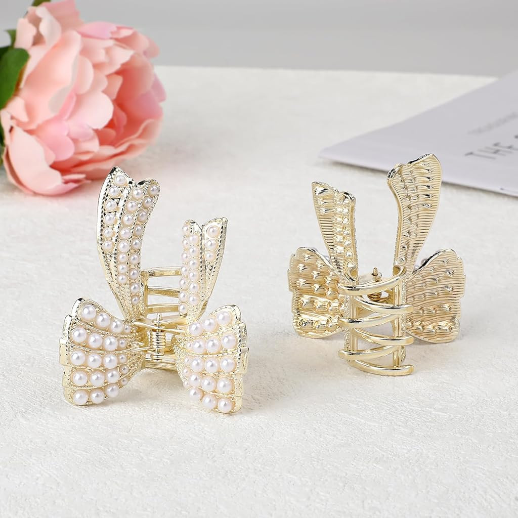 Small Pearl Bow Hair Accessories