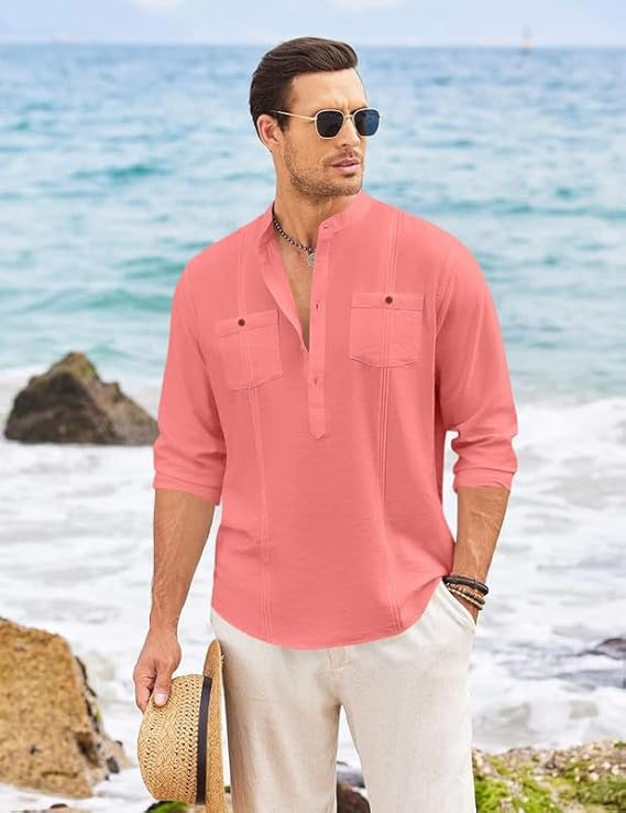Blend Solid Casual Short Kurta for Men
