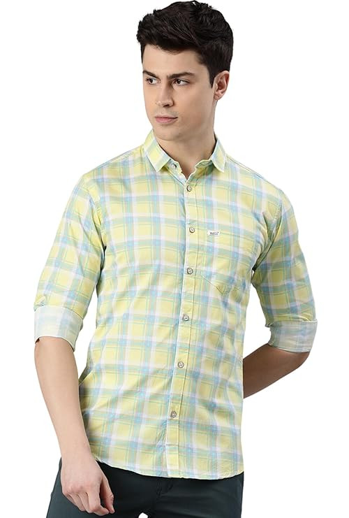 Men Box Checkered Slim Fit Cotton Casual Shirt