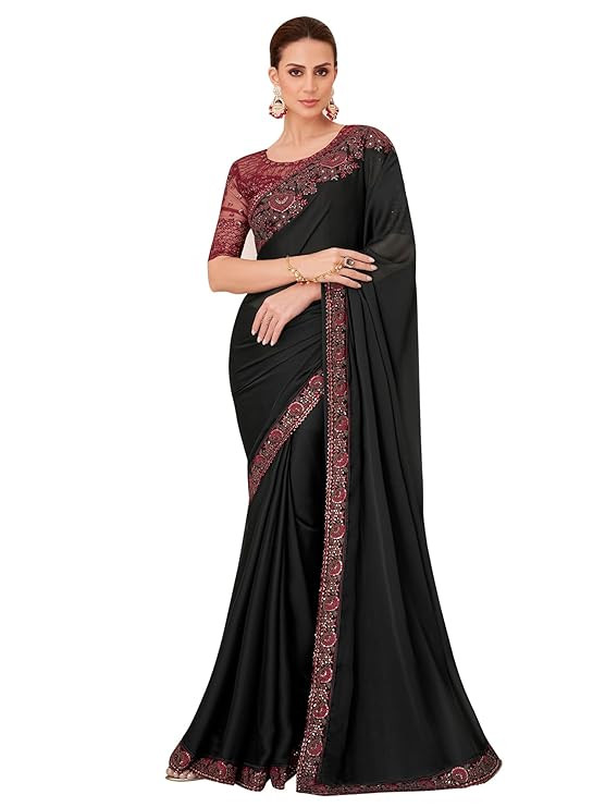 Women's Pure Chiffon Embellished Saree