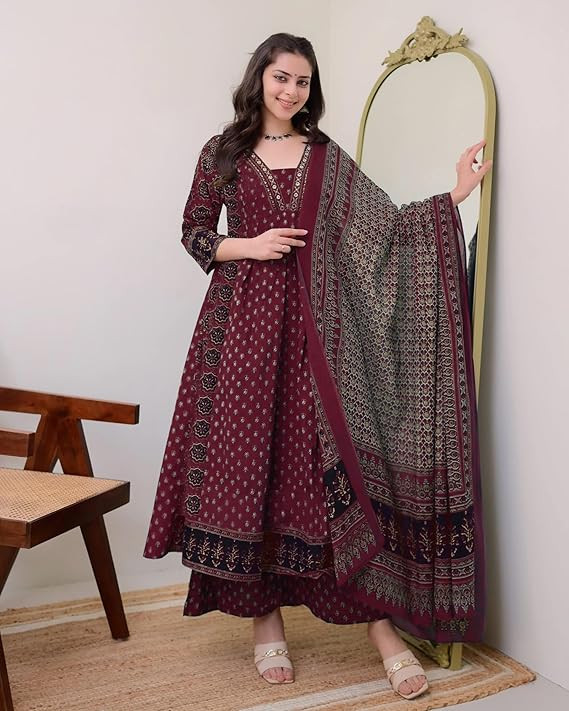 Women's Anarkali Kurta Set with Dupatta