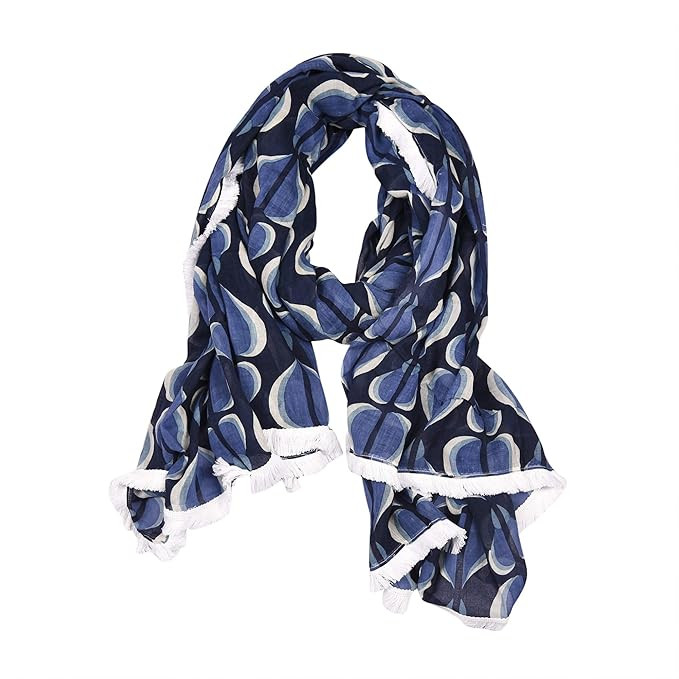 AQVA Printed Cotton Scarf, Soft Scarves Stoles
