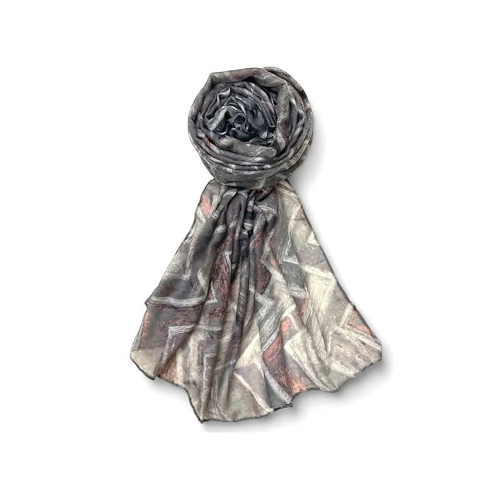 FAHABO Digital Print Mal Mal Cotton Scarf for Women