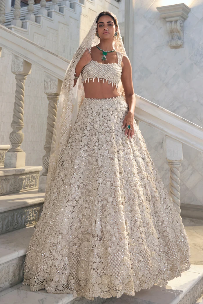 Sarasvi Gota Patti Silk Lehenga Set - Pink