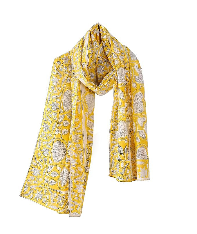 Ravaiyaa - Attitude is everything Hand Block Printed Cotton Long Stole Scarves Hija