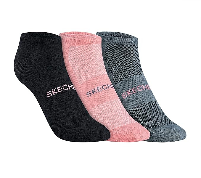 Skechers Womens 3Pk Microfiber Non Ter Ankle Length Socks (S20013Id-Gybk_M), Assorted