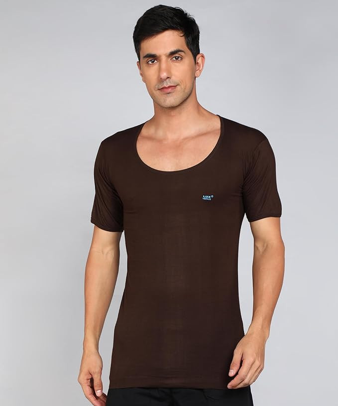 VENUS Men's Round Neck Half Sleeve Cotton Vest