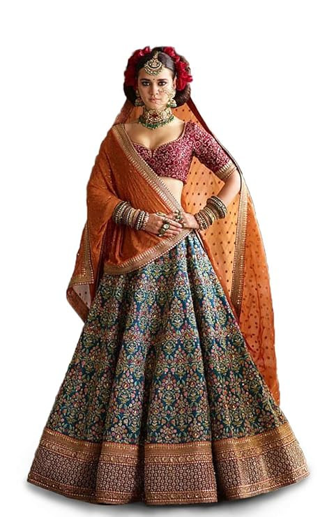 Women's Faux Silk Semi-stitched Lehenga Choli for Women
